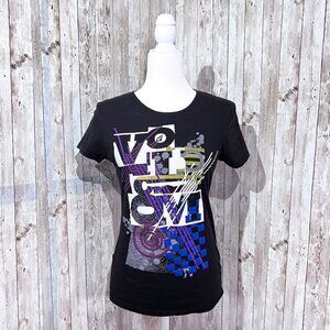 Women’s Volcom Short Sleeve Graphic Tee | Black | Crew Neck | Med | 100% Cotton
